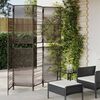 vidaXL Room Divider 4 Panels Brown Poly Rattan