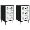 vidaXL Bedside Cabinet HANAU 2 pcs Black Oak 36 x 33 x 61 cm