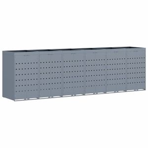 vidaXL Wheelie Bin Storage for 6 Bins Light Grey 408 x 77.5 x 121.5 cm