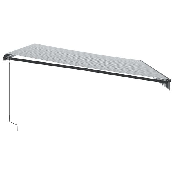 vidaXL Manual Retractable Awning Anthracite and White 500x350 cm