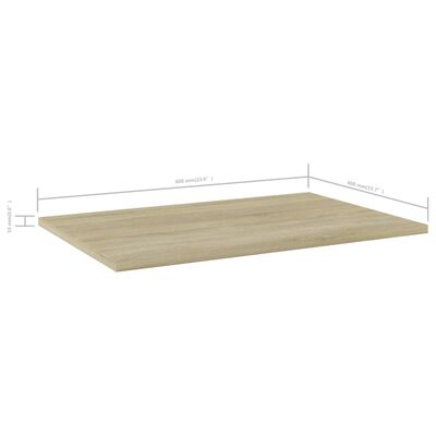 vidaXL Bookshelf Boards 4 pcs Sonoma Oak 60x40x1.5 cm Engineered Wood