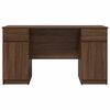 vidaXL Desk with Drawer Brown oak 140 x 49 x 76 cm Engineered wood