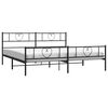vidaXL Metal Bed Frame without Mattress with Footboard Black 183x213cm
