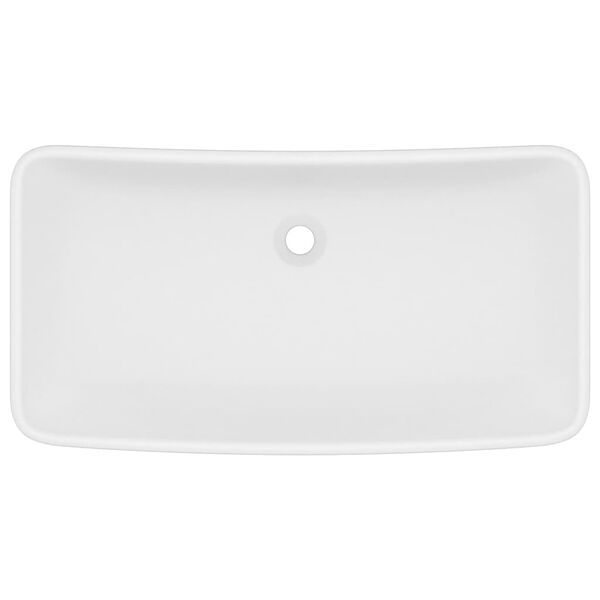 vidaXL Luxury Basin Rectangular Matt White 71x38 cm Ceramic