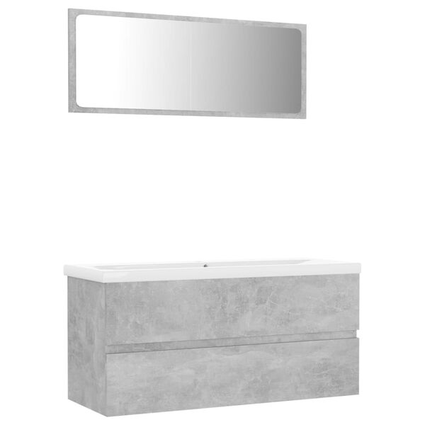 vidaXL Bathroom Furniture Set Concrete Grey Engineered Wood