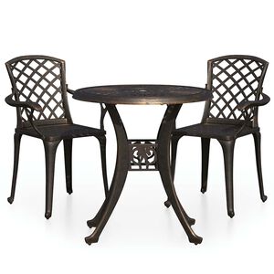 vidaXL Bistro Set | Bronze | Cast aluminium | Standard | Durable | Bistro Set
