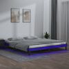 vidaXL LED Bed Frame without Mattress Grey 140x190 cm Solid Wood