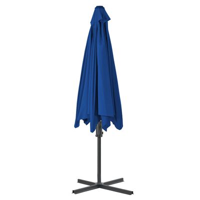 vidaXL Outdoor Parasol with Steel Pole Blue 300x230 cm