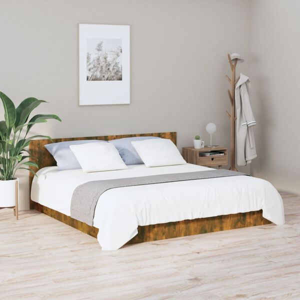 vidaXL Bed Headboard Smoked Oak 200x1.5x80 cm Engineered Wood