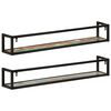 vidaXL Wall Shelves 2 pcs 110x17x17 cm Solid Wood Reclaimed and Iron