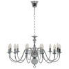 vidaXL Chandelier Silver 12 x E14 Bulbs