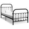 vidaXL Bed Frame without Mattress Black Metal 90x200 cm