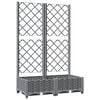 vidaXL Garden Planter with Trellis Light Grey 80x40x121,5 cm PP