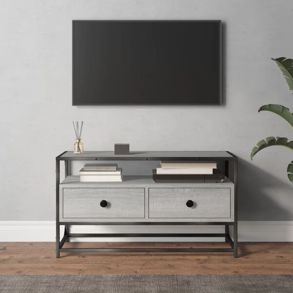 vidaXL TV Cabinet Grey Sonoma 80x35x45 cm Engineered Wood