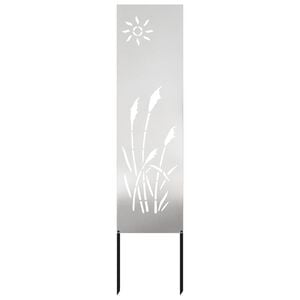vidaXL Garden Privacy Screen Silver 32 x 140 cm Stainless steel