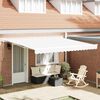vidaXL Retractable Awning Manual White 400 x 350 cm Fabric and Metal