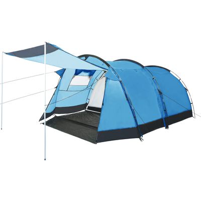 vidaXL Tunnel Camping Tent 4 Person Blue