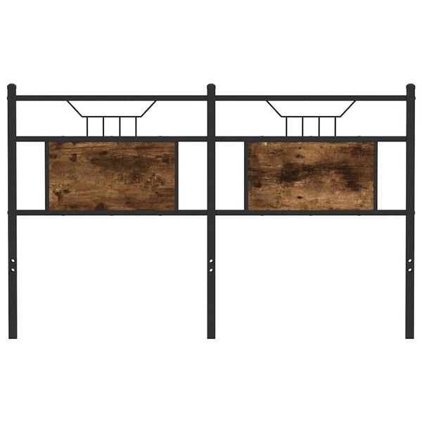 vidaXL Headboard Smoked Oak 137 cm Engineered Wood and Steel
