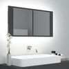 vidaXL LED Bathroom Mirror Cabinet Grey 90x12x45 cm Acrylic
