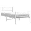 vidaXL Metal Bed Frame without Mattress with Footboard White 80x200cm