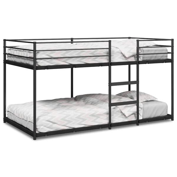 vidaXL Bunk Bed without Mattress Black 100x200 cm Steel