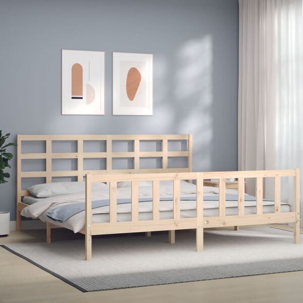 vidaXL Bed Frame without Mattress 200x200 cm Solid Wood Pine
