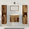 vidaXL Bathroom Furniture Set with Door 4 pcs Old Wood Engineered Wood