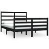 vidaXL Bed Frame without Mattress Black 120x190 cm Small Double Solid Wood Pine