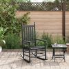 vidaXL Rocking Chair with Curved Seat Black Solid Wood Poplar