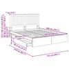 vidaXL Storage Bed Grey Sonoma 150 x 200 cm Engineered Wood