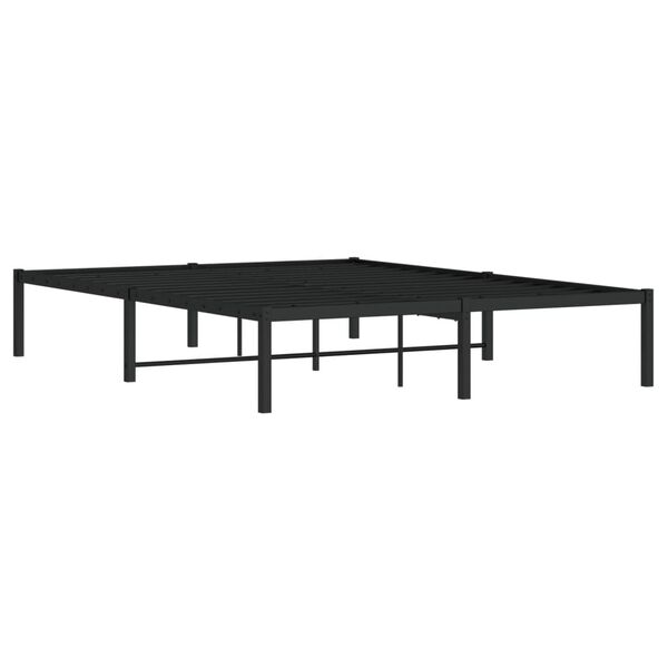 vidaXL Metal Bed Frame without Mattress Black 140x200cm
