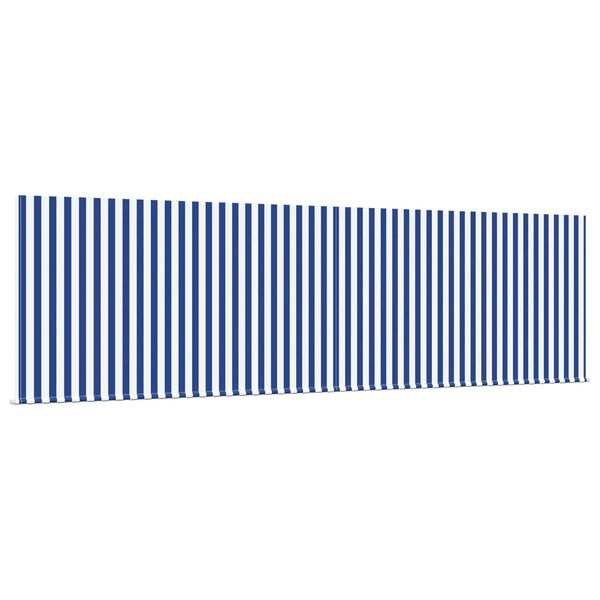 vidaXL Retractable Awning Manual Blue and White 400 x 300 cm