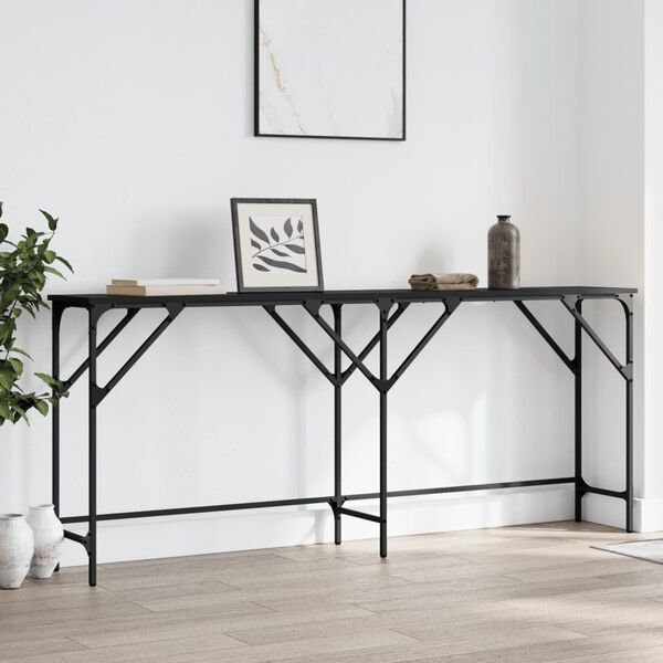vidaXL Console Table Black 180x29x75 cm Engineered Wood