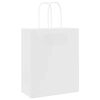 vidaXL Paper Bags 50 pcs with Handles White 18x8x22 cm