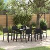 vidaXL Garden Dining Set 7 pcs Black Powder-Coated Steel