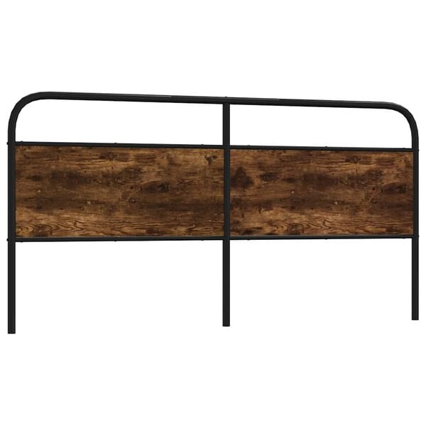 vidaXL Replace Headboard Smoked Oak 180 cm Steel and Engineered Wood