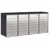 vidaXL Wheelie Bin Storage for 4 Bins Stainless Steel Anthracite
