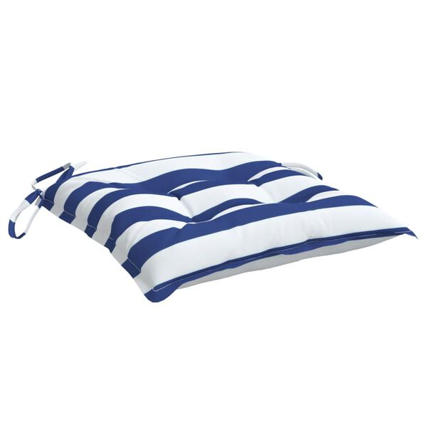 vidaXL Chair Cushions 6 pcs Blue&White Stripe 40x40x7 cm Fabric