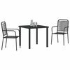 vidaXL Garden Dining Set 3 pcs Black Powder-Coated Steel