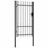 vidaXL Fence Gate "BOXTEL" Single Door with Spike Top Steel 1x1,75 m Black