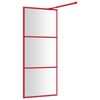 vidaXL Walk-in Shower Wall with Clear ESG Glass Red 90x195 cm