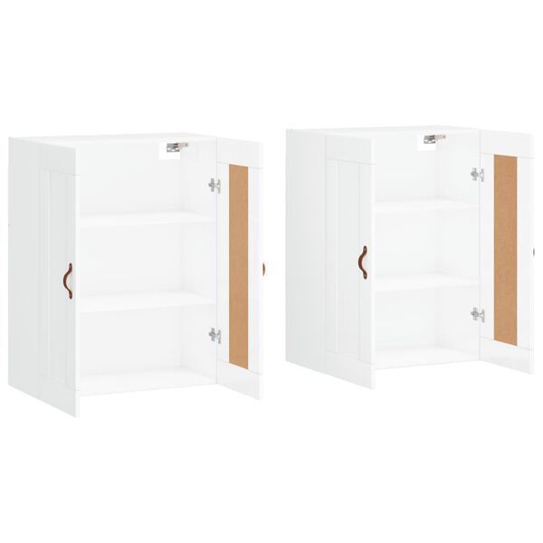 vidaXL Wall Mounted Cabinets 2 pcs High Gloss White Engineered Wood