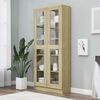 vidaXL Vitrine Cabinet Sonoma Oak 82.5x30.5x185 cm Engineered Wood