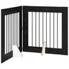 vidaXL Foldable Dog Gate with Stands 2 pcs Black Oak 160.5 cm