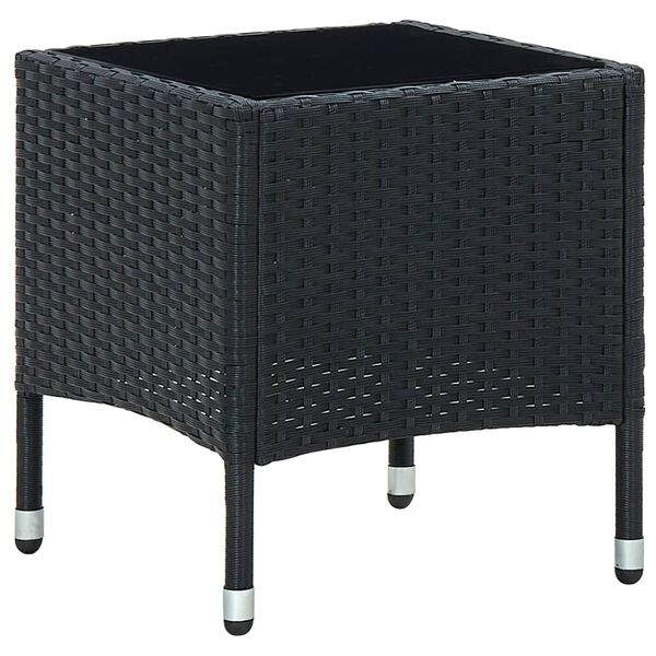 vidaXL Garden Table Black 40x40x45 cm Poly Rattan