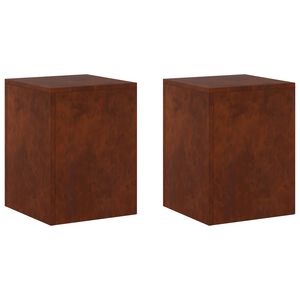 vidaXL Plant Stand 2 pcs Rusty 30 x 30 x 40 cm Weathering Steel