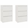 vidaXL Bedside Cabinets 2 pcs White 40x29.5x64 cm Solid Pine Wood