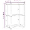 vidaXL 3-Tier Storage Rack Grey 60x38x90 cm Solid Wood Pine