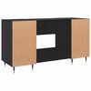 vidaXL Desk with Shelf Black oak 140 x 50 x 75 cm Engineered wood