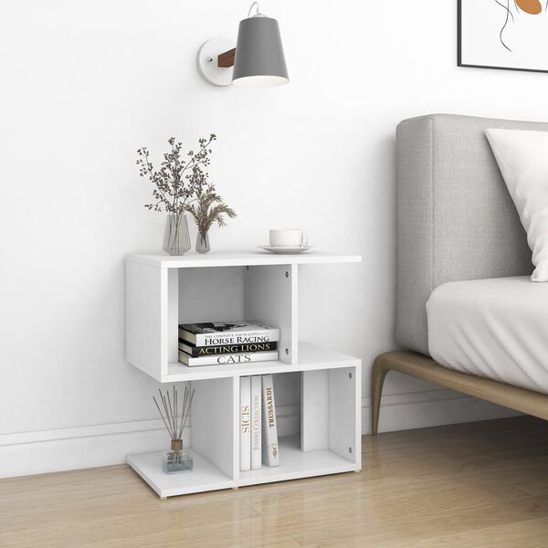 vidaXL Bedside Cabinet White 50x30x51.5 cm Engineered Wood